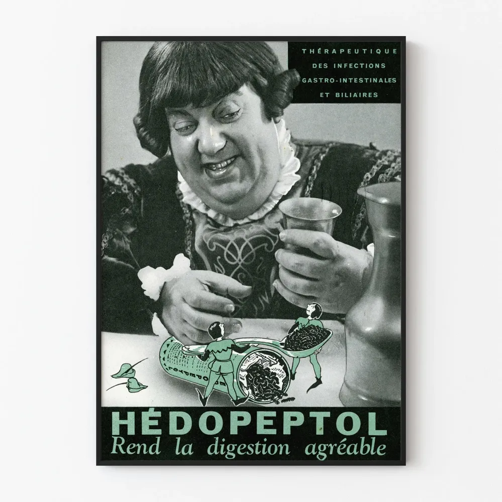 Wintage plakat Hédopeptol dla przyjemnego trawienia