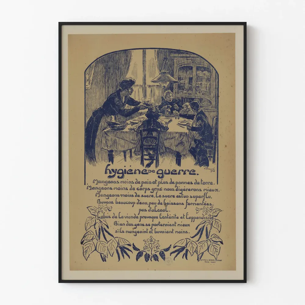 Wintage plakat higieny wojennej – Historyczna dekoracja ścienna