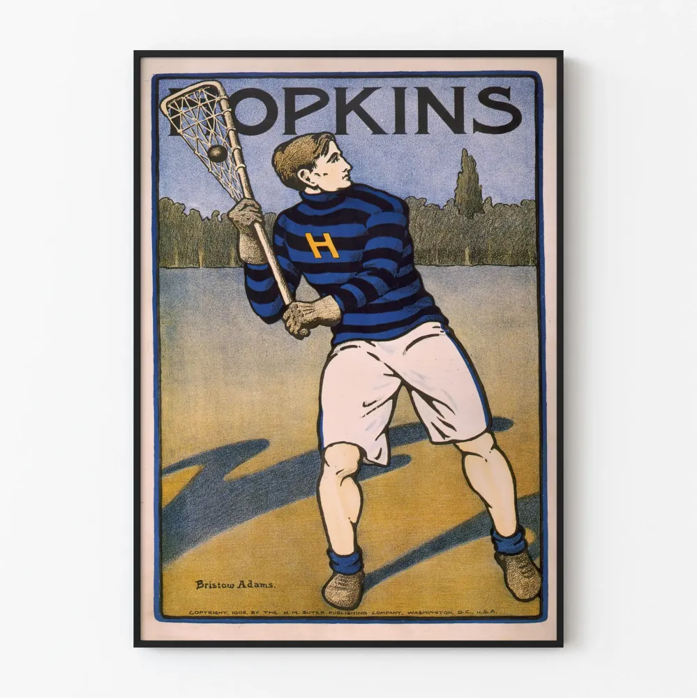 Wintage plakat Hopkins gracz w hokej na trawie 1905
