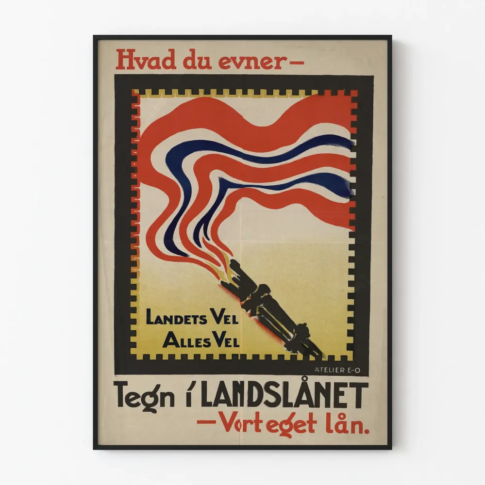 Wintage plakat Hvad du evner - Plakat dekoracji ściennej patriotycznej