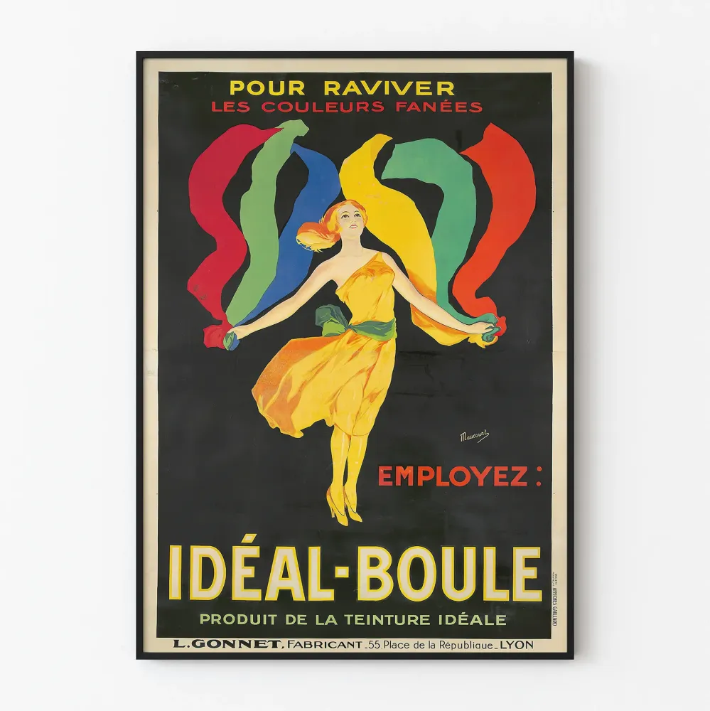Wintage plakat Idéal-Boule na odświeżenie wyblakłych kolorów