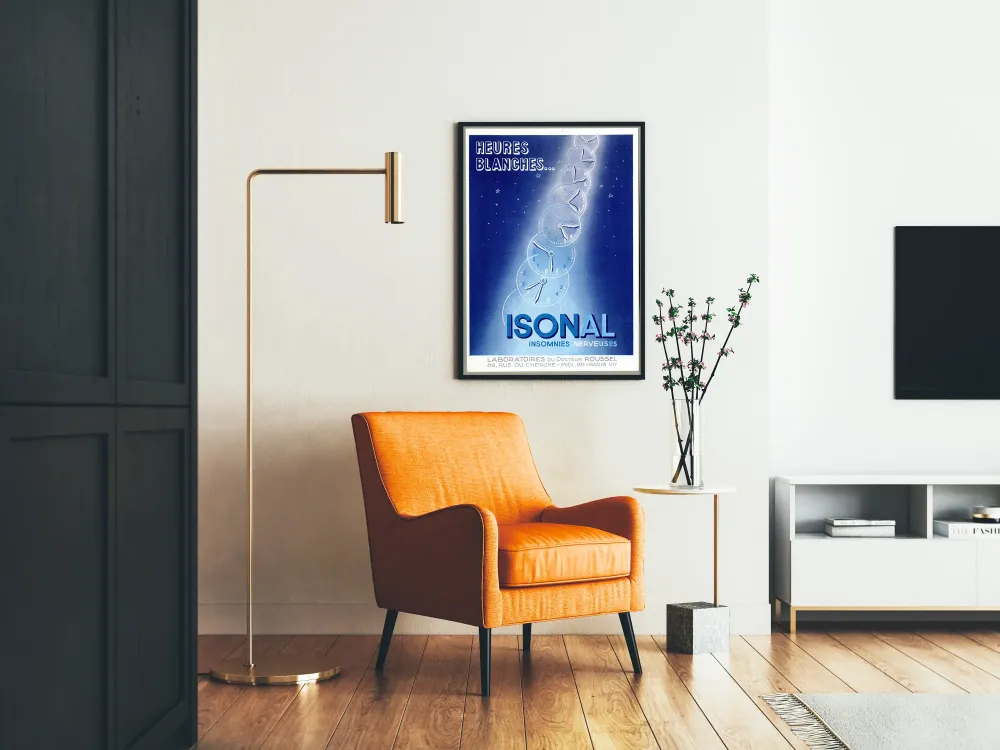 Wintage plakat ISONAL na nerwowe bezsenności
