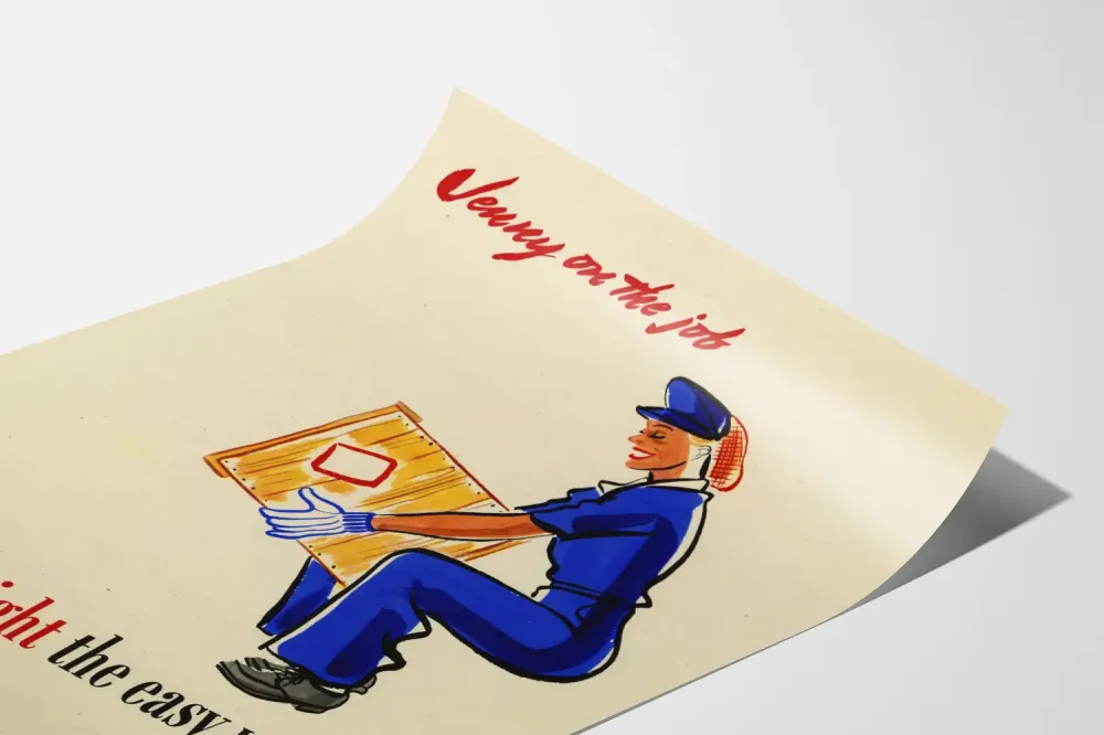Wintage plakat Jenny w pracy – Łatwe podnoszenie ładunków