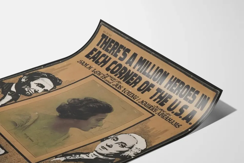 Wintage plakat "W każdym zakątku USA jest milion bohaterów"