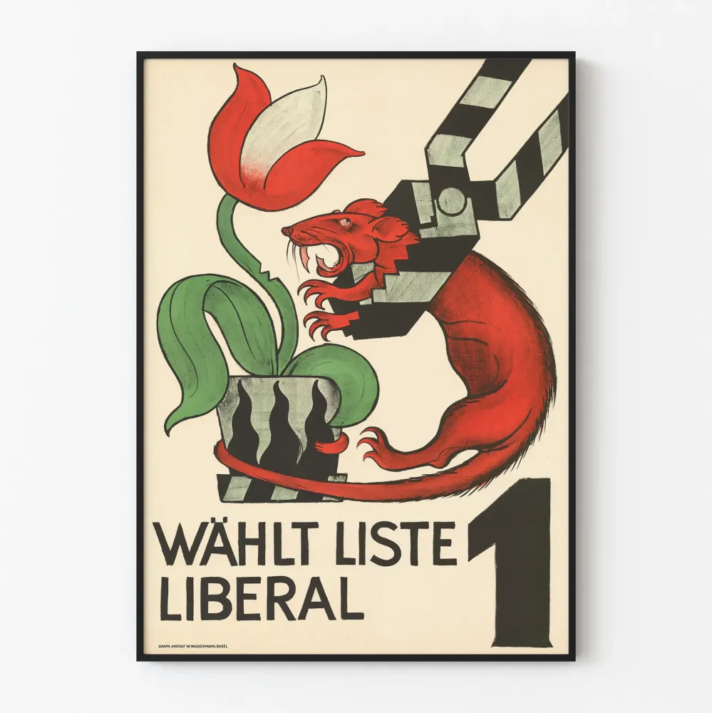 Wintage plakat kampanii wyborczej liberalnej