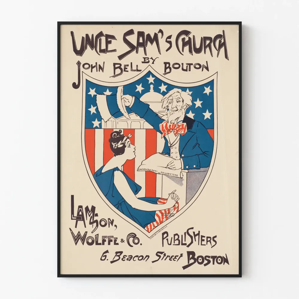 Wintage plakat „Kościół wujka Sama” Johna Bella Boltona