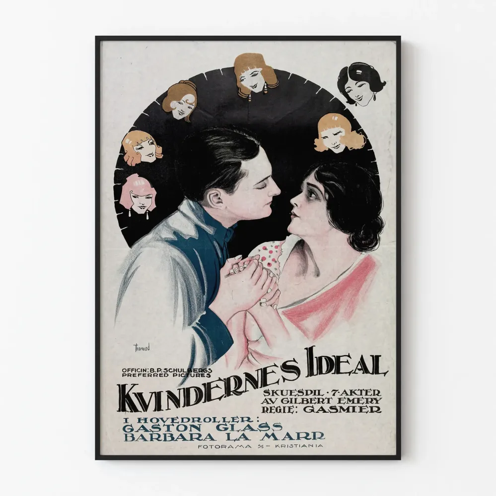 Wintage plakat Kvindernes Ideal - Plakat dekoracji ściennej romantycznej