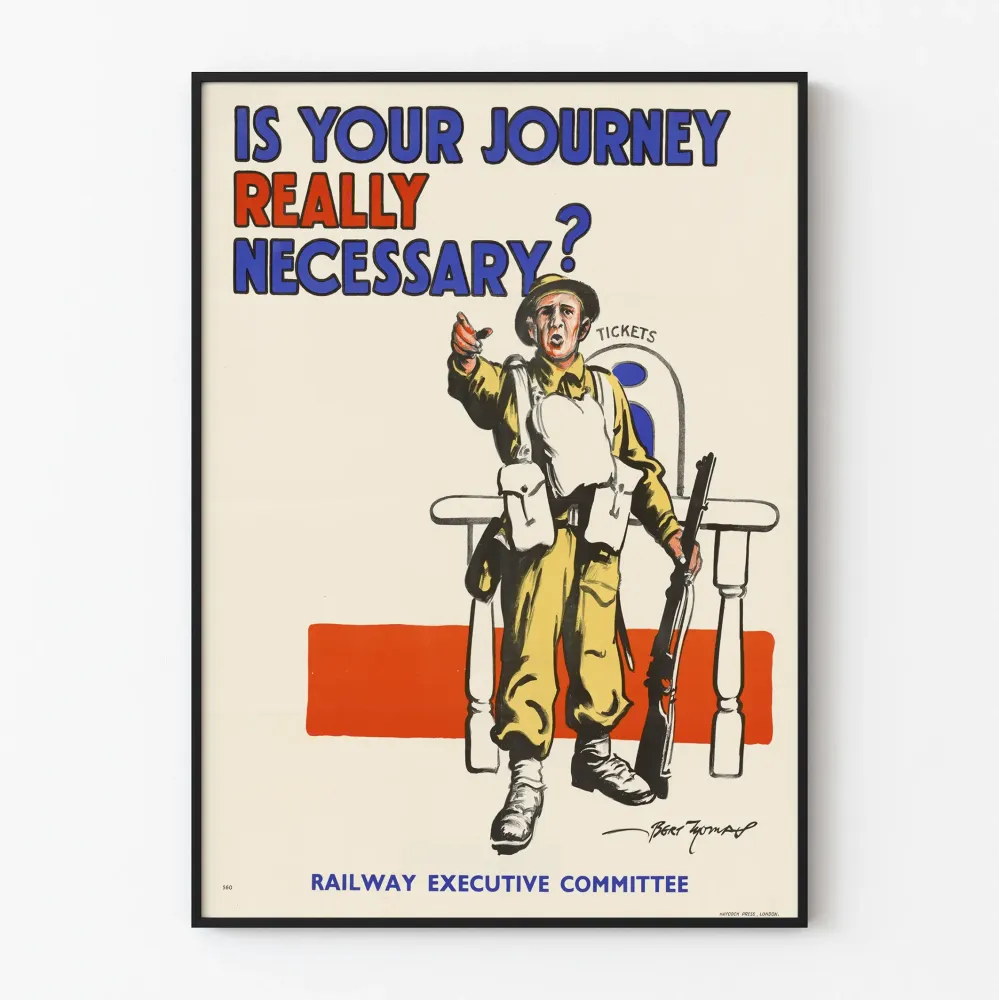 Wintage plakat kwestionujący konieczność podróżowania - Plakat dekoracji ściennej