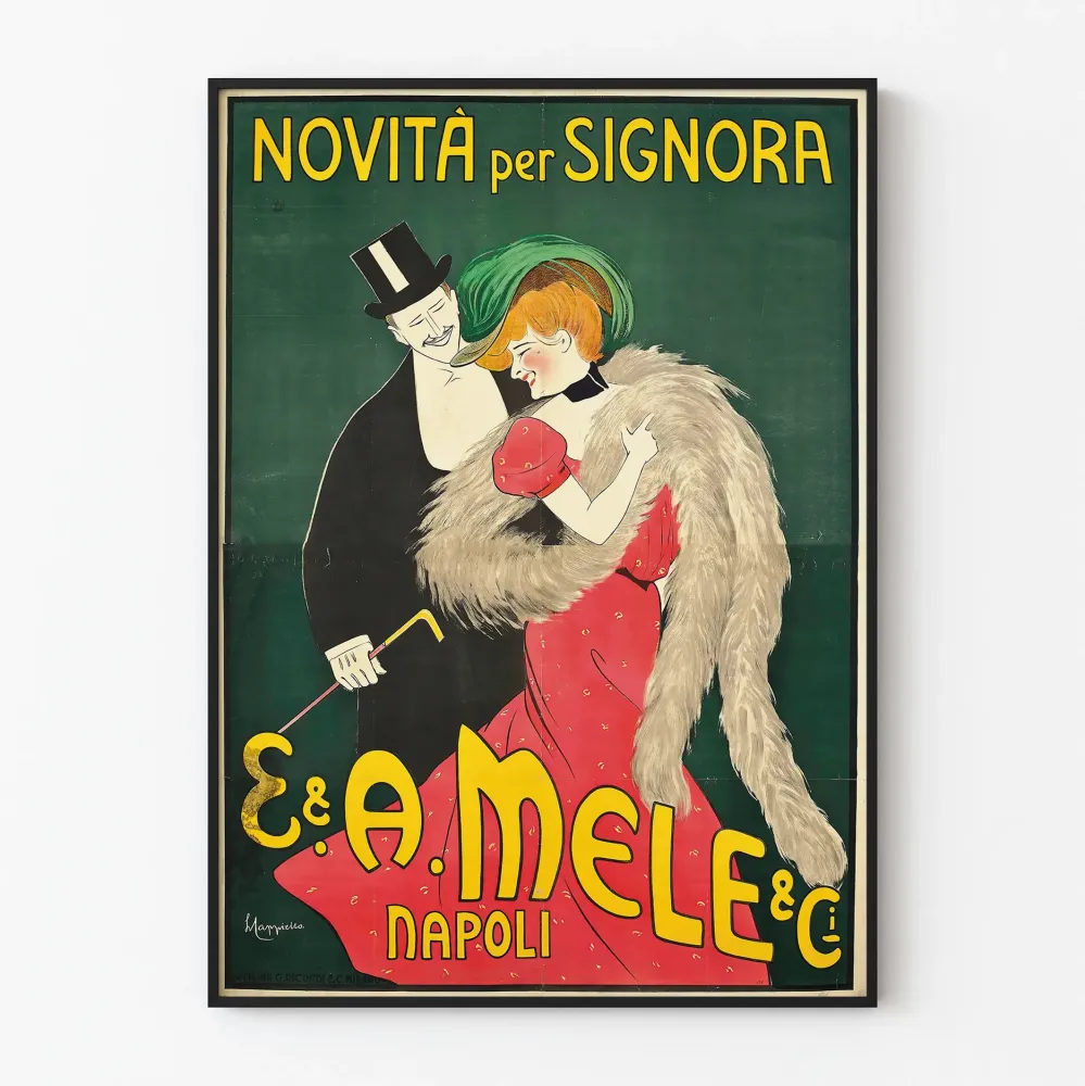Wintage plakat E & Mele Napoli - Elegancka dekoracja ścienna