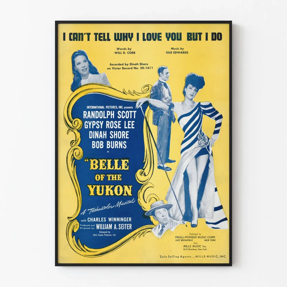 Wintage plakat muzyczny Belle Yukon - I Can’t Tell Why I Love You But I Do