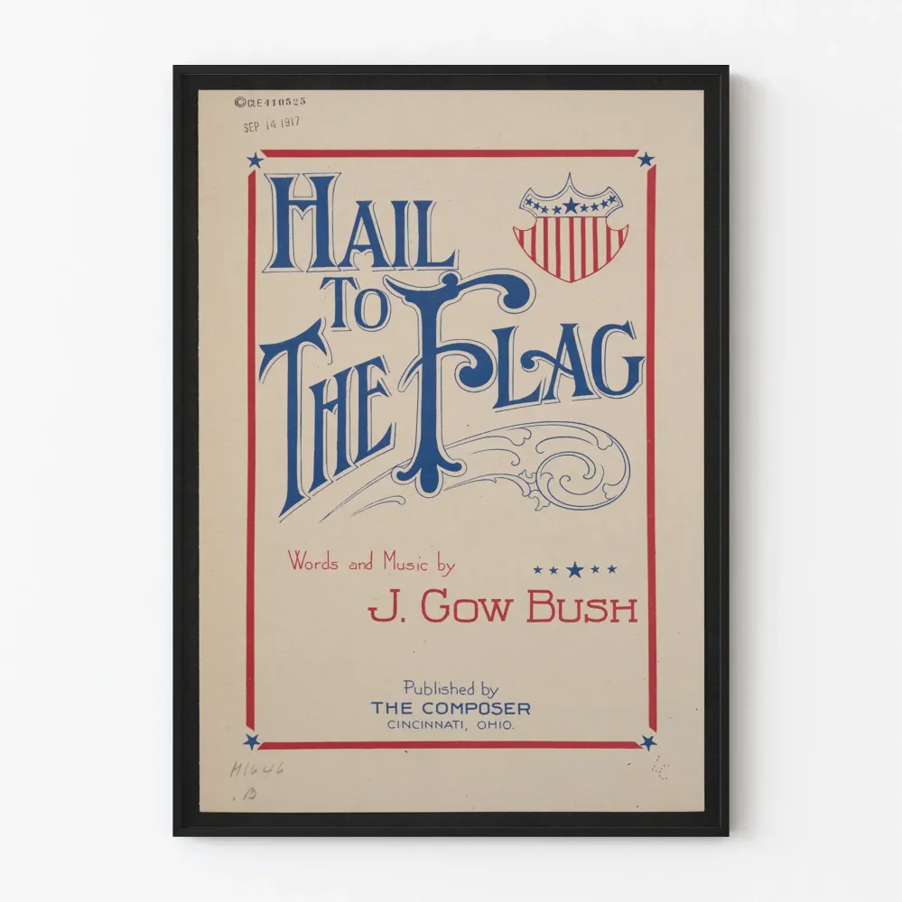 Wintage plakat patriotyczny amerykański Hail to Flag