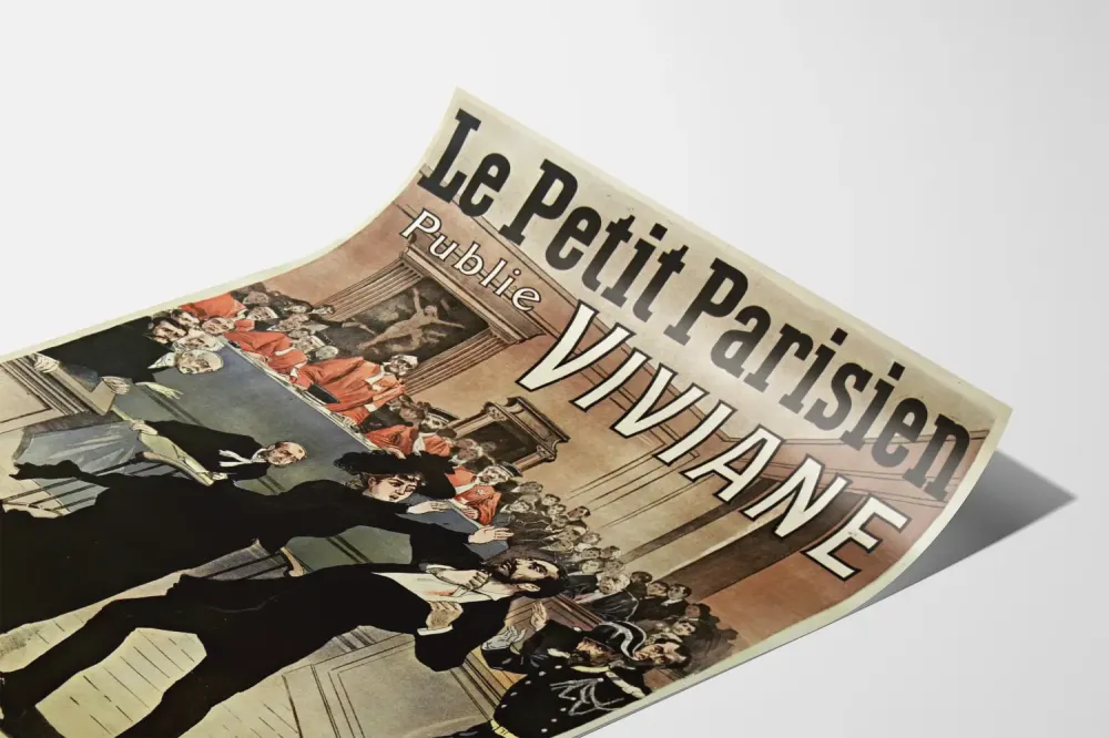 Wintage plakat Le Petit Parisien Viviane - Wielki niepublikowany romans Pierre Sales