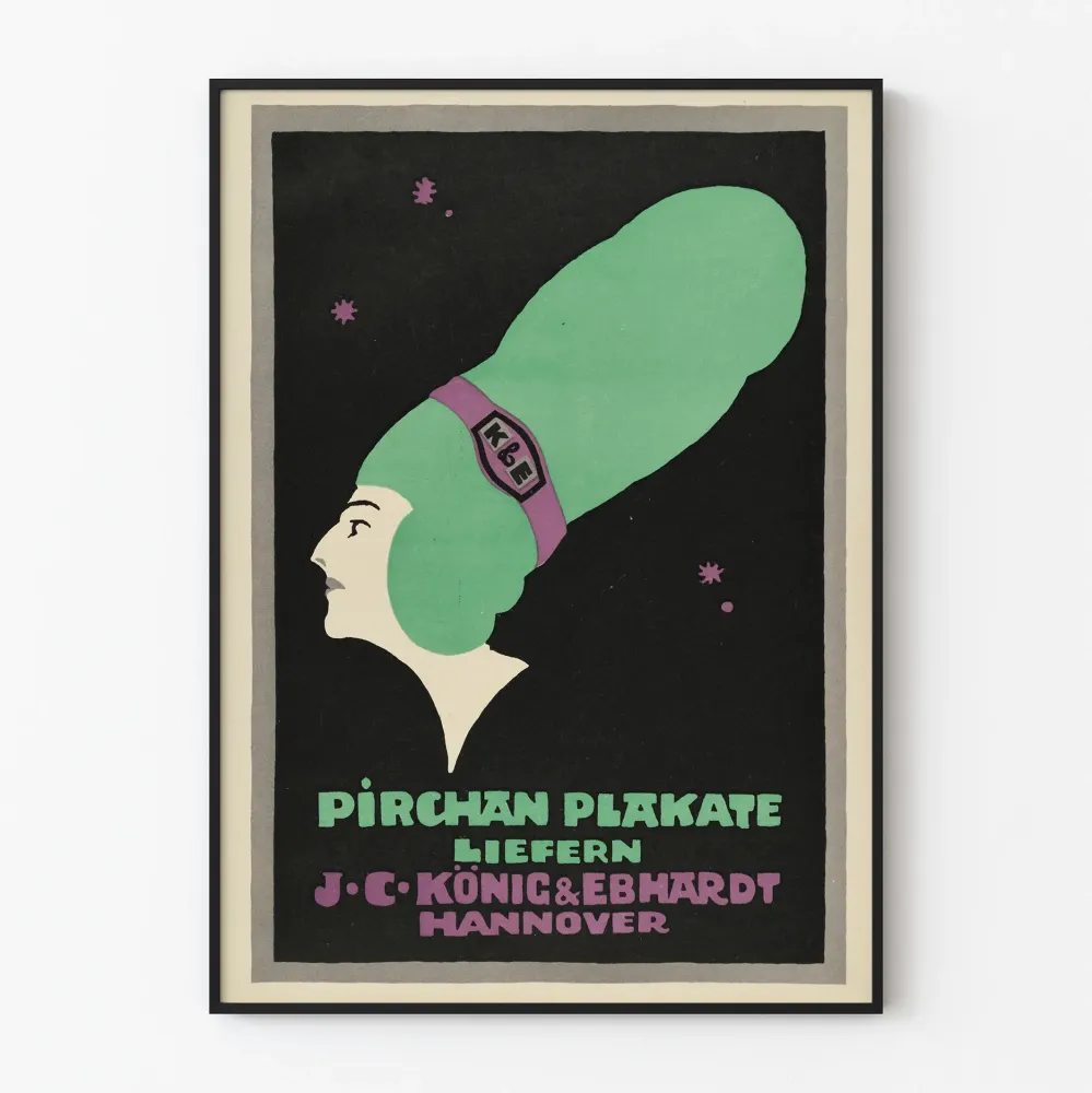 Wintage plakat Pirchan, plakaty dla J.C. König & Ebhardt Hannover