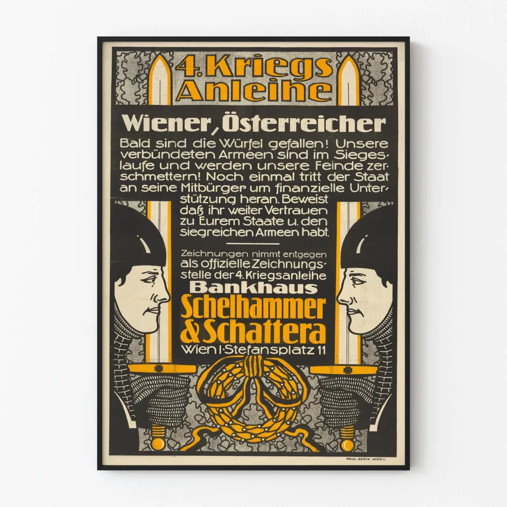Wintage plakat 4. Pożyczka wojskowa - historyczna dekoracja plakatowa z I wojny światowej