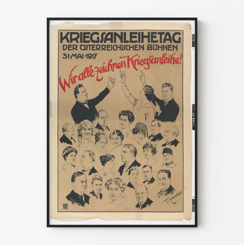 Wintage plakat propagandowy austriacki z 1917 roku - Dzień obligacji wojennych