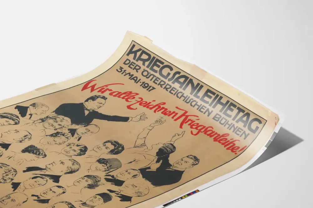 Wintage plakat propagandowy austriacki z 1917 roku - Dzień obligacji wojennych