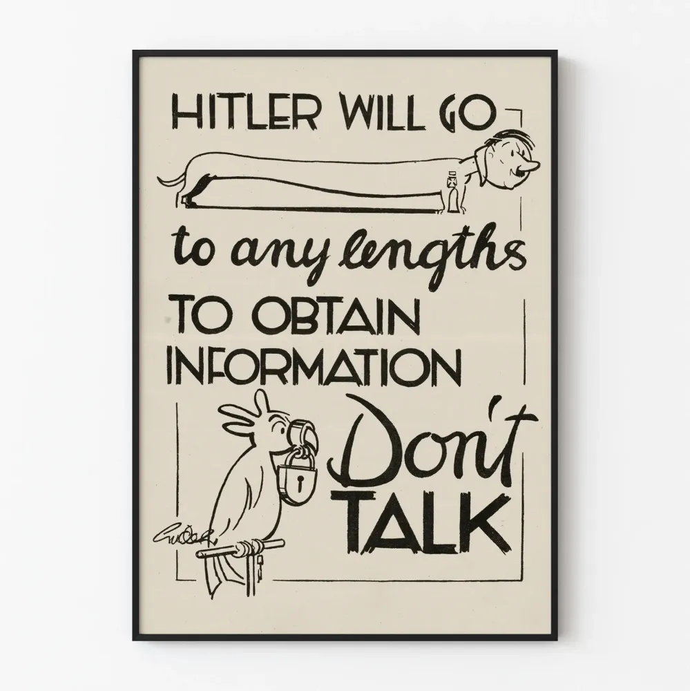 Wintage plakat propagandowy z czarnym humorem - Hitler za wszelką cenę