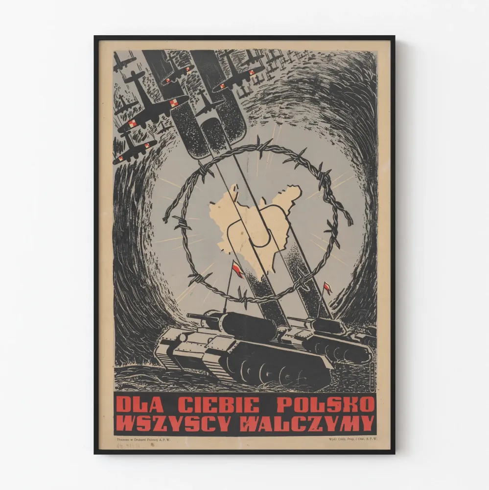 Wintage plakat propagandowy wojskowy polski