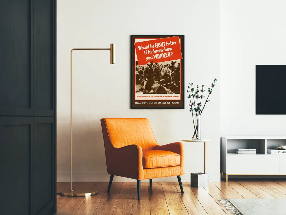 Wintage plakat propagandy wojskowej kanadyjskiej - Czy On Walczył Lepiej?
