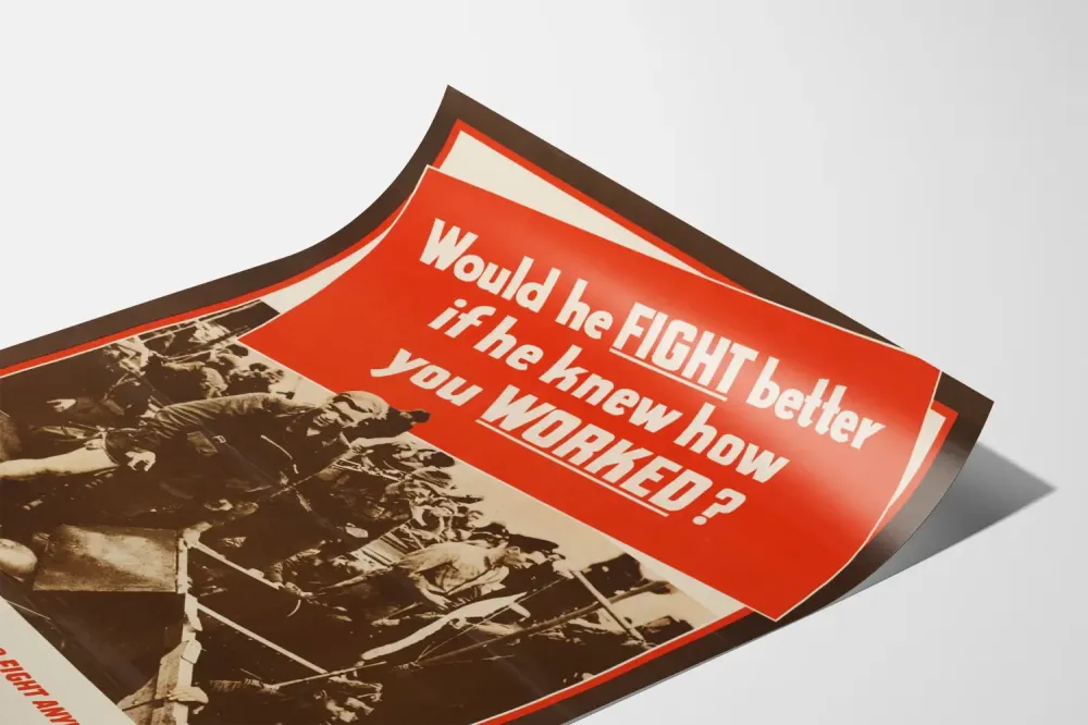 Wintage plakat propagandy wojskowej kanadyjskiej - Czy On Walczył Lepiej?