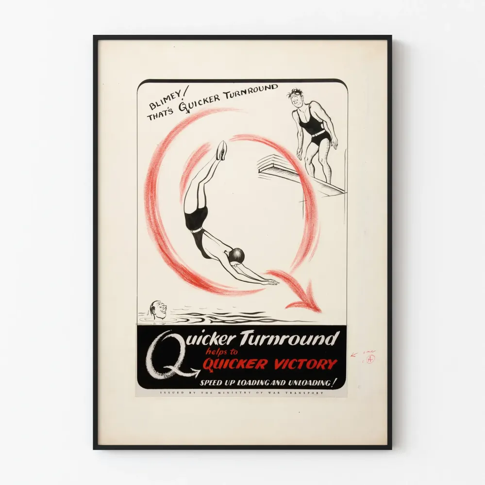 Wintage plakat Quicker Turnround - Humorystyczna dekoracja ścienna