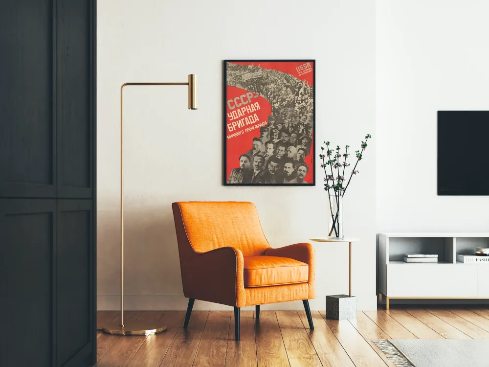 Wintage plakat radziecki USRR i światowego proletariatu
