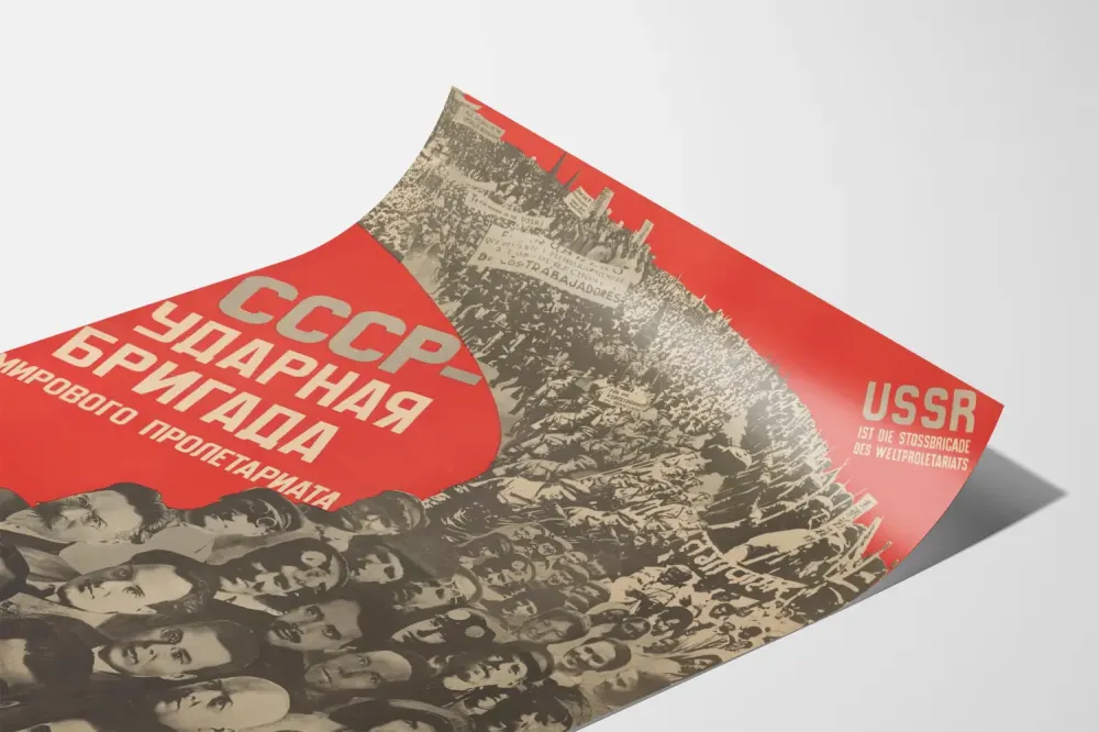Wintage plakat radziecki USRR i światowego proletariatu