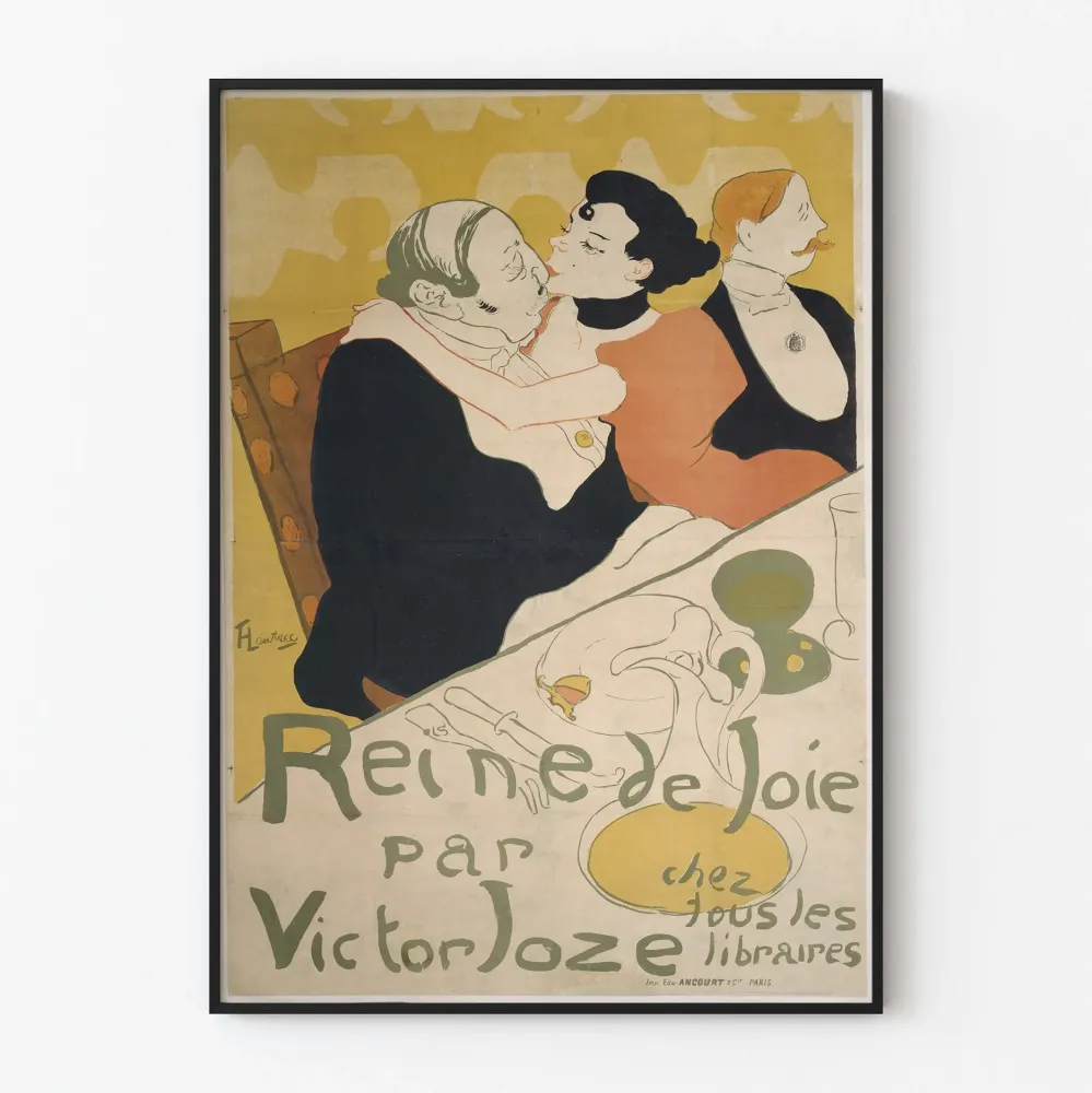 Wintage plakat „Reine de Joie” autorstwa Victora Joze do dekoracji ściennej
