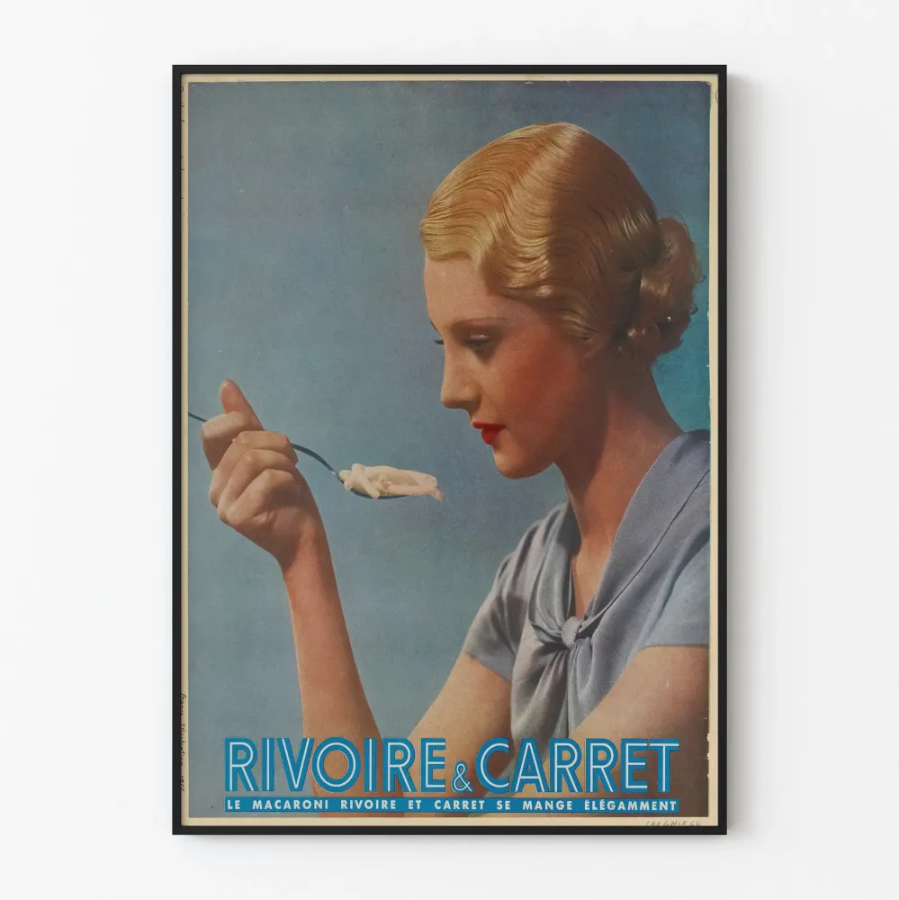 Wintage plakat reklamowy makaronu Rivoire & Carret