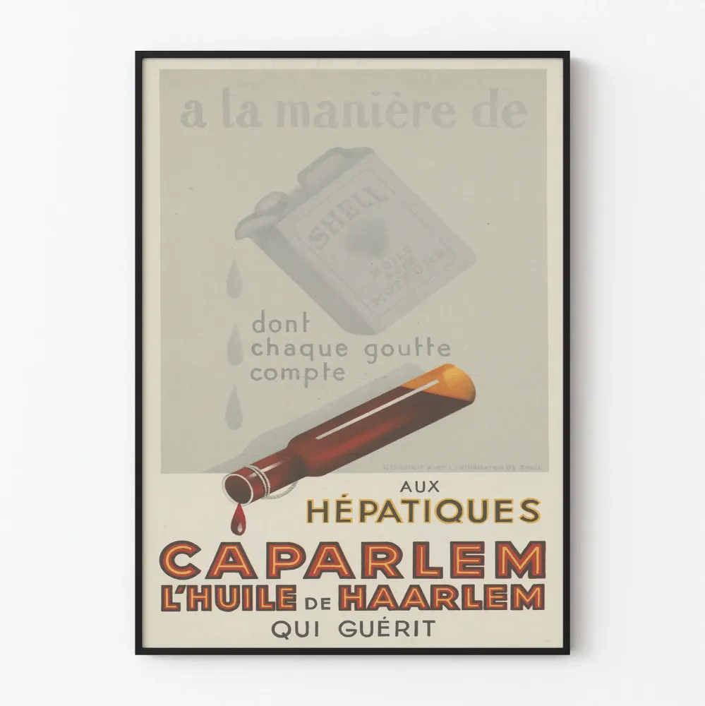 Wintage plakat reklamowy Olej z Haarlem Caparlem