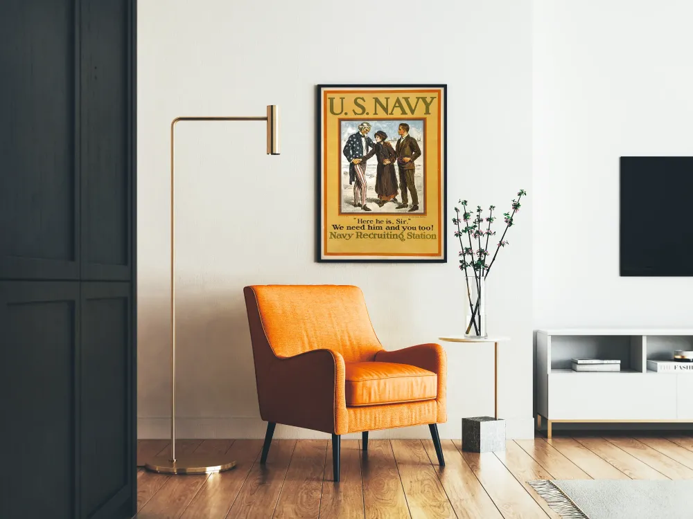 Wintage plakat rekrutacyjny Marynarki Wojennej Stanów Zjednoczonych