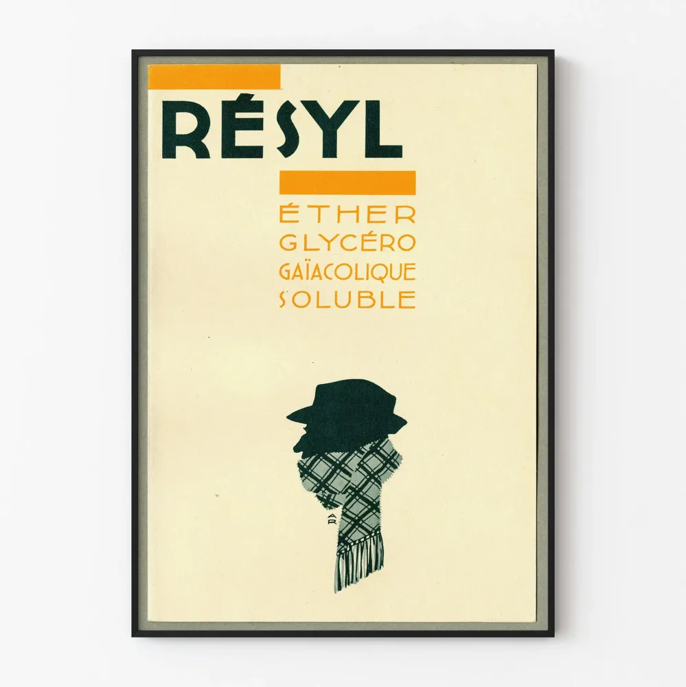 Wintage plakat Résyl - Plakat dekoracji ściennej o teksturowanej powierzchni