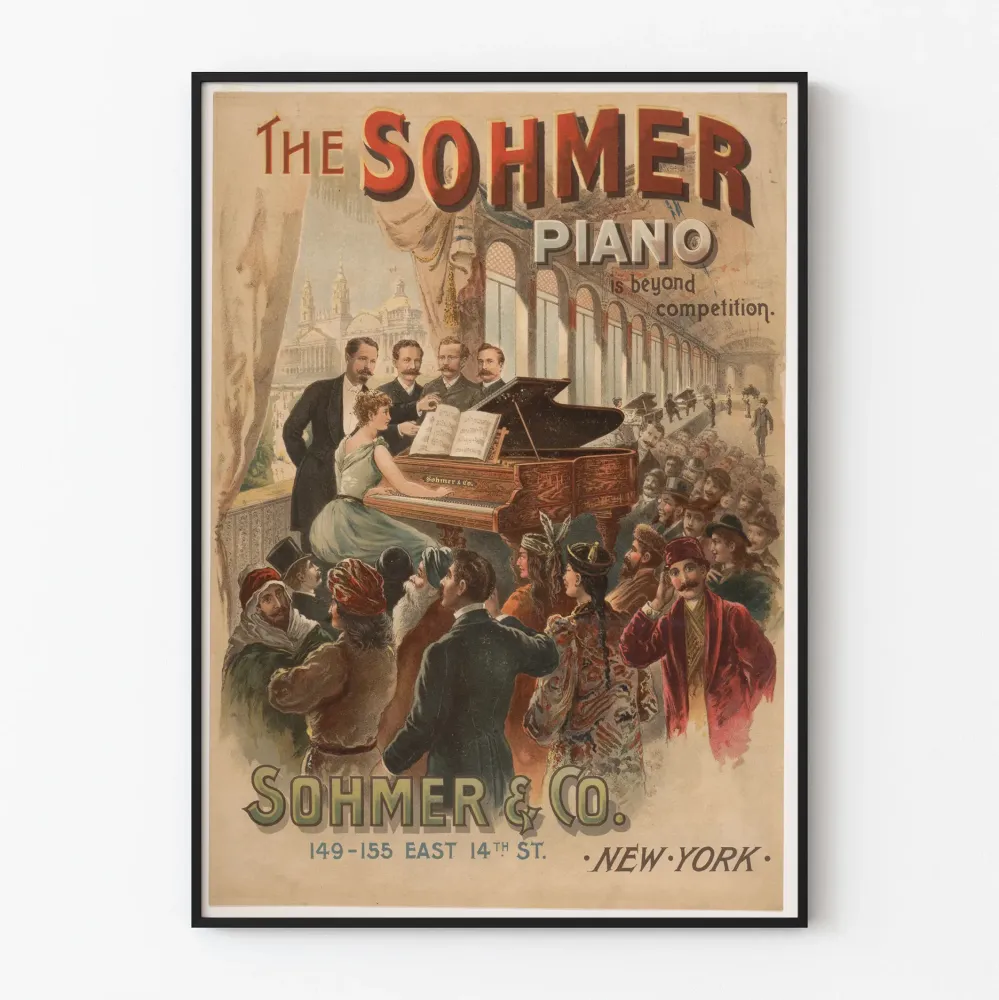 Wintage plakat Sohmer Piano - Muzyczna dekoracja ścienna