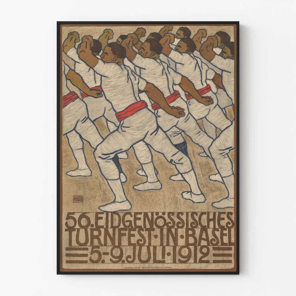 Wintage plakat sportowy - 56. Turniej federacyjny gimnastyki w Bazylei 1912