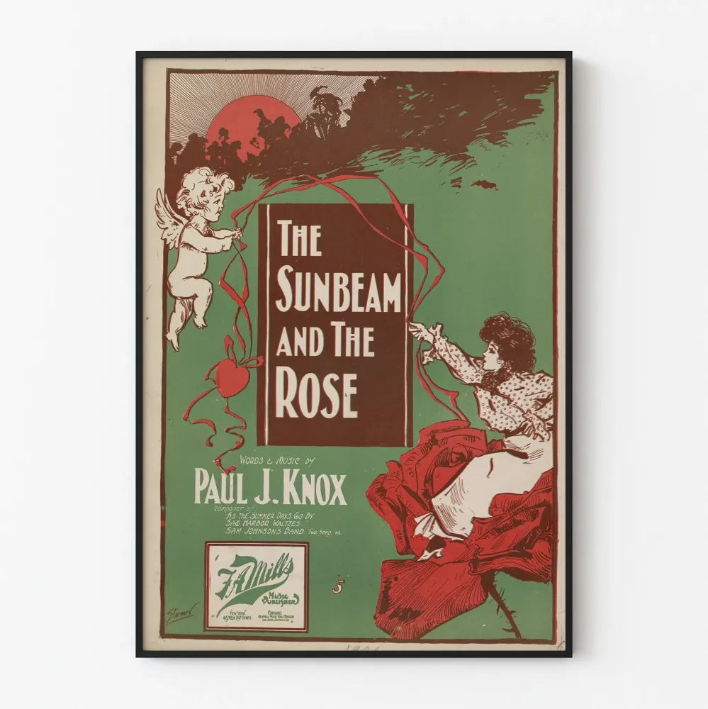 Wintage plakat „ Sunbeam and Rose” do dekoracji ściennych