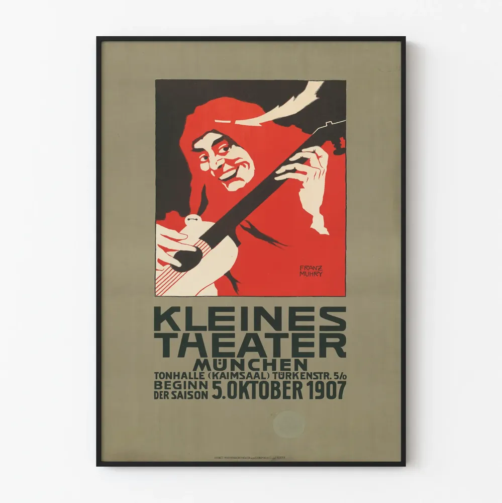 Wintage plakat teatralny Kleine Theater München 1907