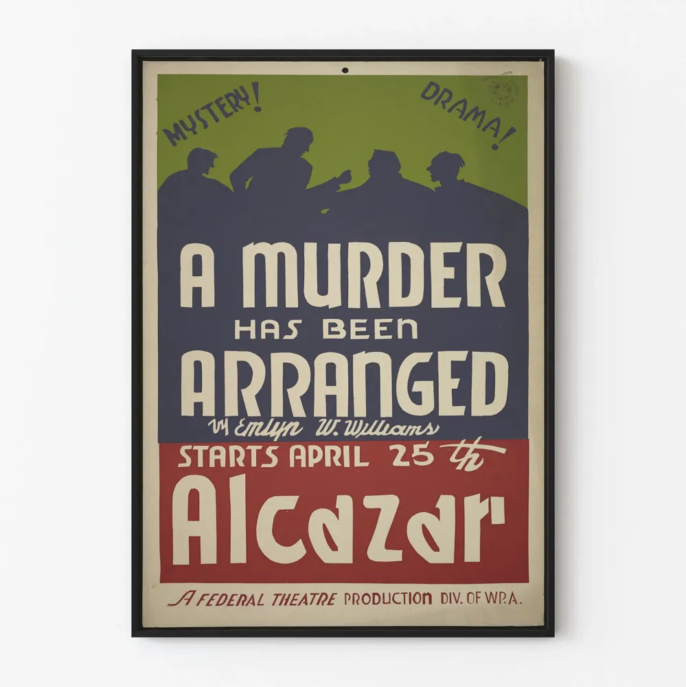 Wintage plakat teatralny „ Murder Has Been Arranged” dekoracja ścienna