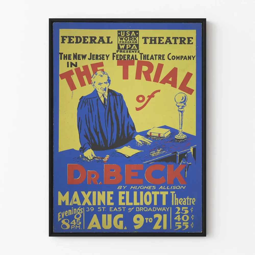 Wintage plakat teatralny Proces doktora Becka