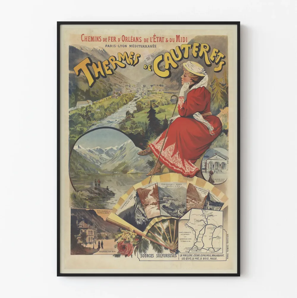 Wintage plakat Termy Cauterets - Koleje Orleańskie i Midi