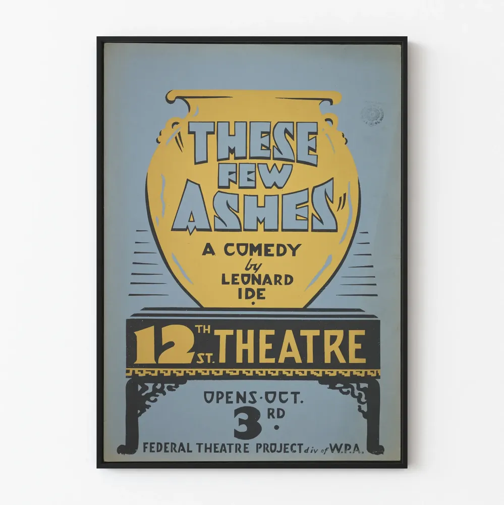 Wintage plakat „These Few Ashes” do dekoracji ściennej teatru