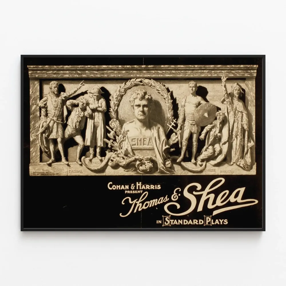 Wintage plakat Thomas E. Shea w Standard Plays do dekoracji ściennej
