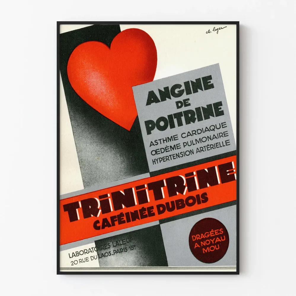 Wintage plakat Trinitrine na dusznicę bolesną