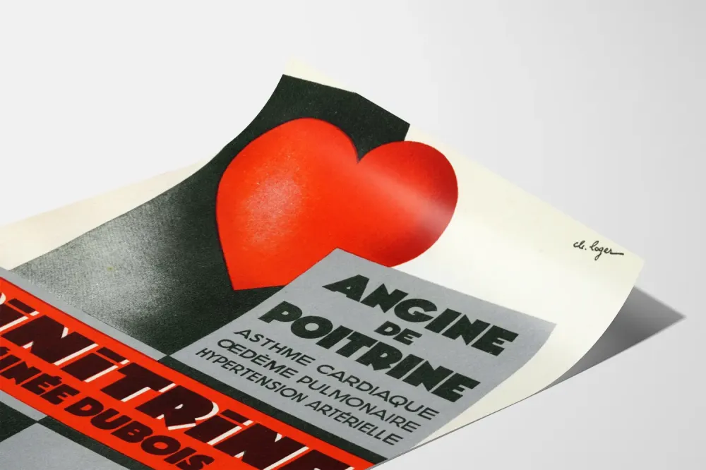 Wintage plakat Trinitrine na dusznicę bolesną