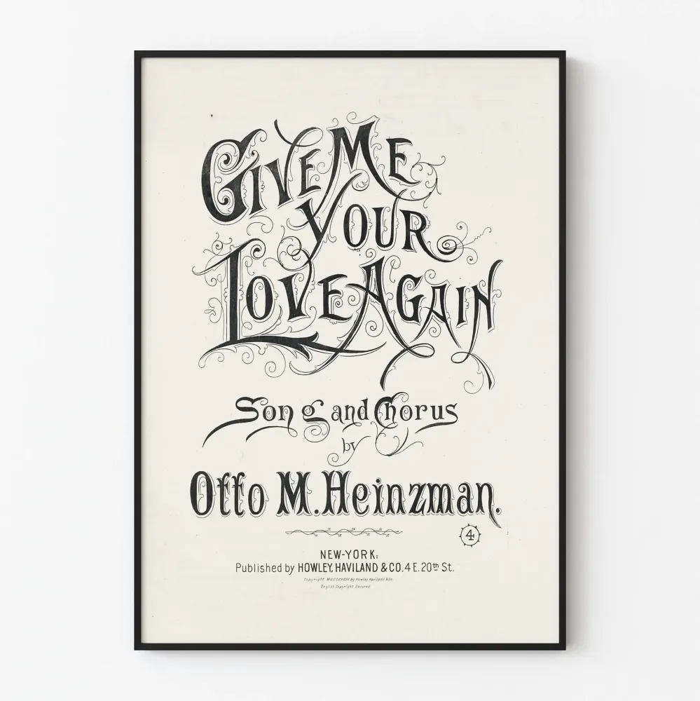 Wintage plakat typograficzny Give Me Your Love Again