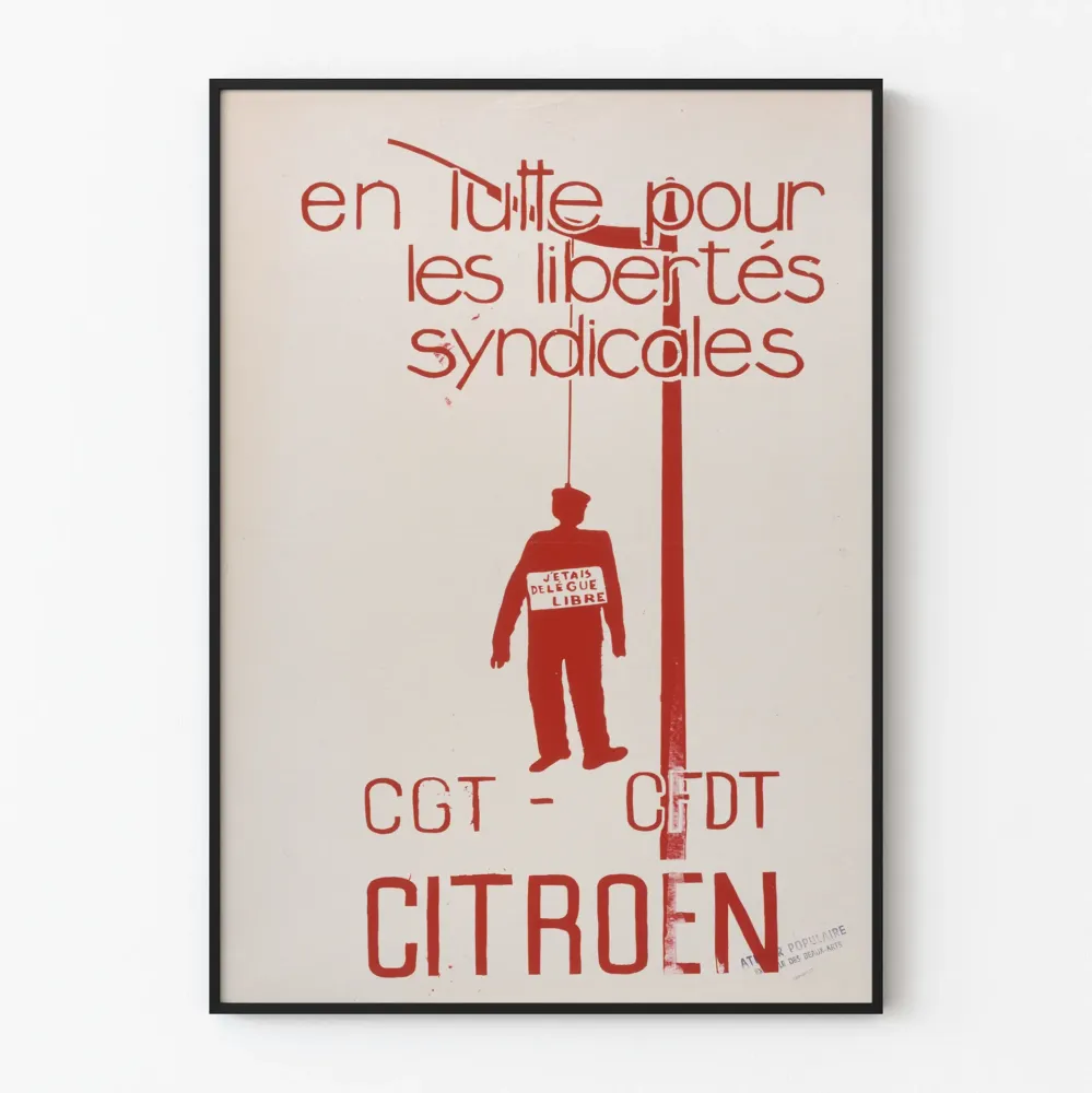 Wintage plakat walki związkowej Citroën CGT CFDT