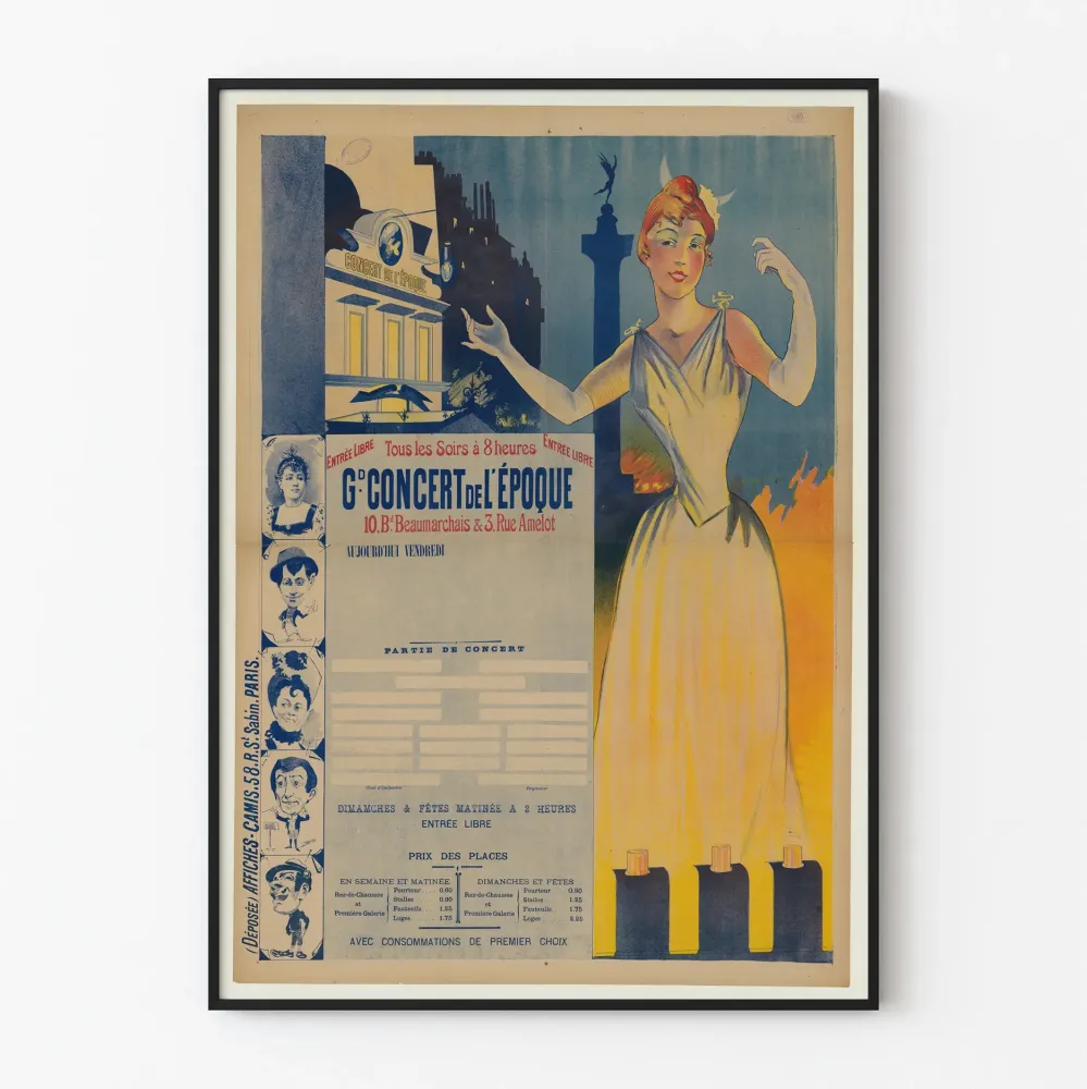 Wintage plakat Wielki Koncert Epoki - Dekoracja ścienna kultura muzyczna