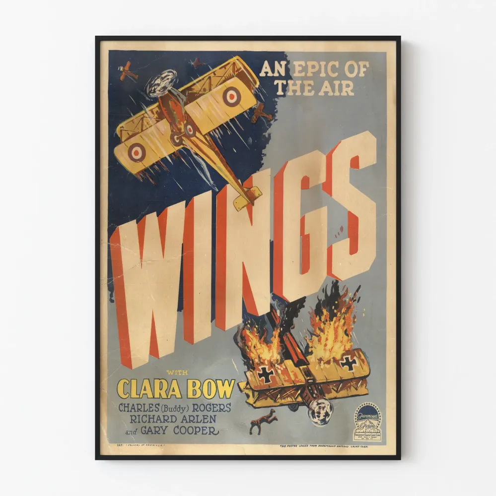 Wintage plakat Wings - Powietrzna dekoracja ścienna