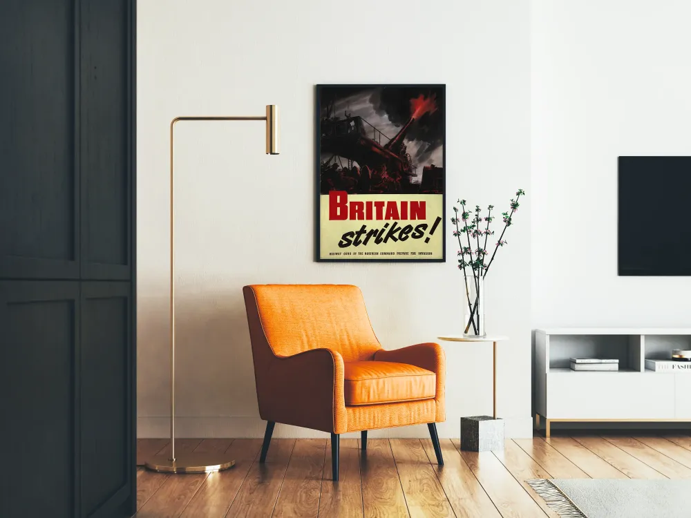 Wintage plakat wojskowy brytyjski - Britain Strikes