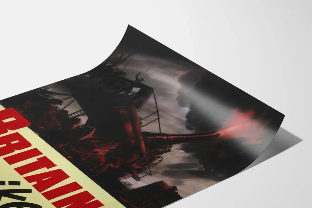 Wintage plakat wojskowy brytyjski - Britain Strikes
