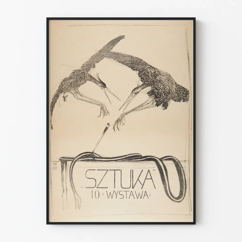 Wintage plakat wystawy sztuki Sztuka 10